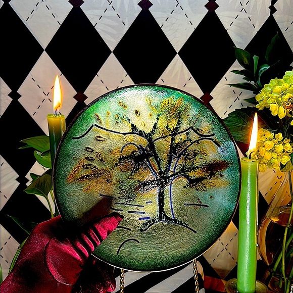 Copper Enamel Art Plate | Vibrant Hand-Fired Colors • One-of-a-Kind - Picture 10 of 13
